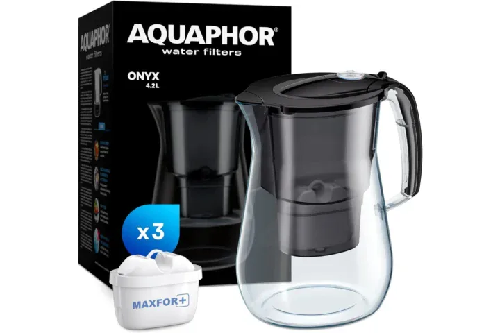Aquaphor Onyx 4,2 L - czarny dzbanek filtrujący w oryginalnym opakowaniu z wkładem MAXFOR+ x3